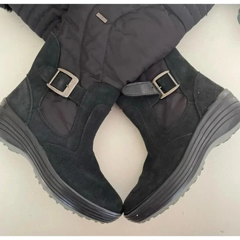Pajar Canada Women Maddy Waterproof Black Suede Boots Size 36 / 5.5 NWT
